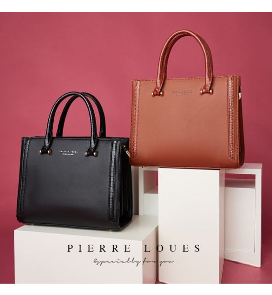 Γυναικεία Τσάντα Χιαστί & Χειρός Pierre Loues 914-80 Καφέ | Εσωτερικά Χωρίσματα | Άνεση & Οργάνωση στην Καθημερινότητα