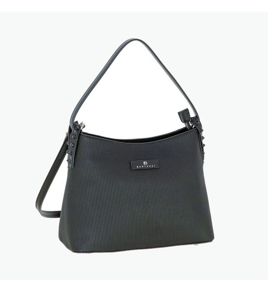 Γυναικεία Τσάντα Ώμου BARTUGGI 718-112753-Black με Ριγέ Pattern (27×22×12 cm)