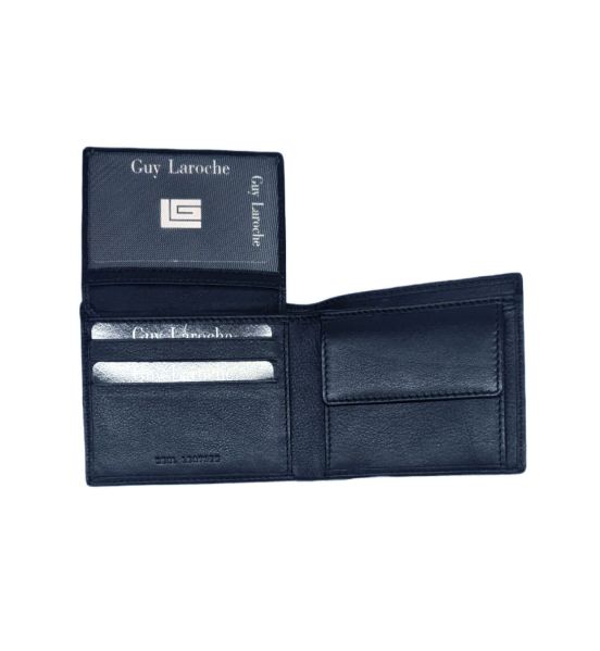 Δερμάτινο Ανδρικό Πορτοφόλι Μικρό Guy Laroche 62905 Dark Blue | RFID Προστασία & Compact Design