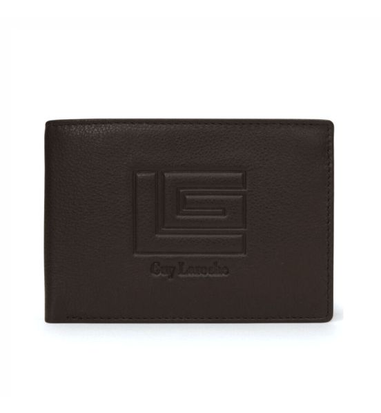 Δερμάτινο Ανδρικό Πορτοφόλι Guy Laroche 37507 Dark Brown | RFID Προστασία, 2 Θέσεις Ταυτότητας & Κουτί Δώρου