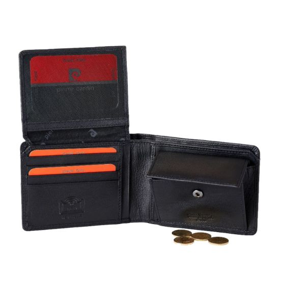 Ανδρικό Δερμάτινο Πορτοφόλι Pierre Cardin 8806 PIP04 Μαύρο με RFID Προστασία – Πρακτικές Θήκες & Premium Δέρμα