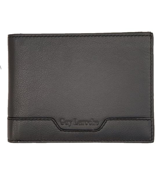 Δερμάτινο Ανδρικό Πορτοφόλι Guy Laroche 37800 Γκρι | RFID Προστασία & 7 Θέσεις Καρτών με 2 Διαφάνειες