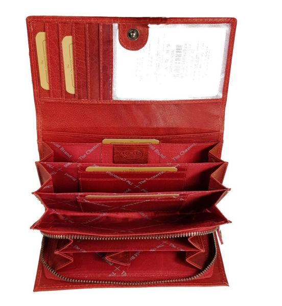 Γυναικείο Δερμάτινο Πορτοφόλι Μεγάλο Chesterfield Hampton C08.037304 Κόκκινο με RFID Προστασία – Vintage Δέρμα
