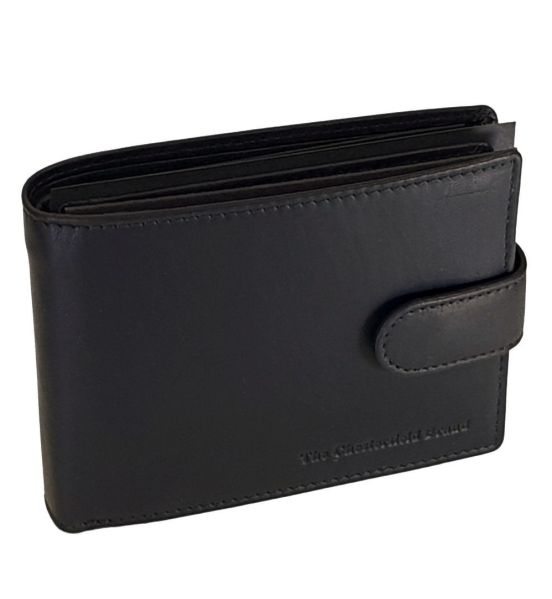 Ανδρικό Δερμάτινο Πορτοφόλι Chesterfield C08.051200 Μαύρο Curtis με RFID Προστασία – Δέρμα Wax Pull Up