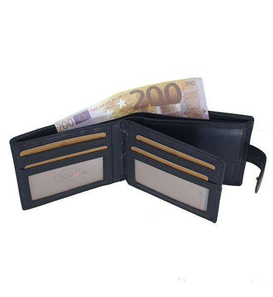 Ανδρικό Δερμάτινο Πορτοφόλι Chesterfield C08.051200 Μαύρο Curtis με RFID Προστασία – Δέρμα Wax Pull Up