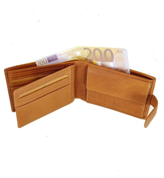 Ανδρικό Δερμάτινο Πορτοφόλι Chesterfield C08.051231 Κονιάκ Curtis με RFID Προστασία – Δέρμα Wax Pull Up