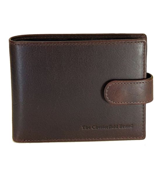 Ανδρικό Δερμάτινο Πορτοφόλι Chesterfield C08.051201 Καφέ Curtis με RFID Προστασία – Δέρμα Wax Pull Up