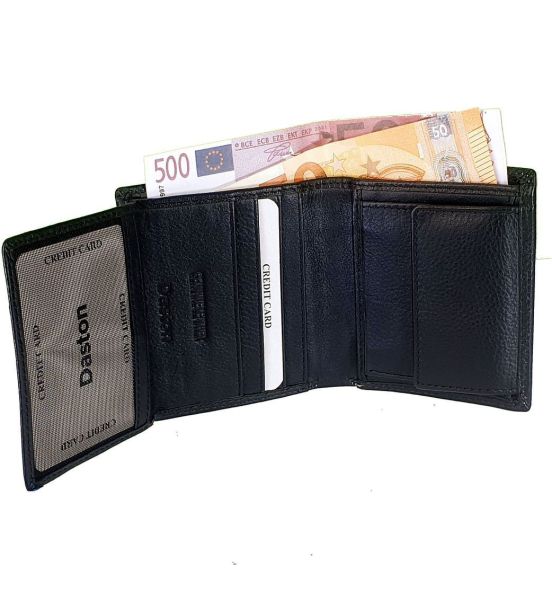 Ανδρικό Δερμάτινο Πορτοφόλι Daston 034 Μαύρο με RFID Προστασία