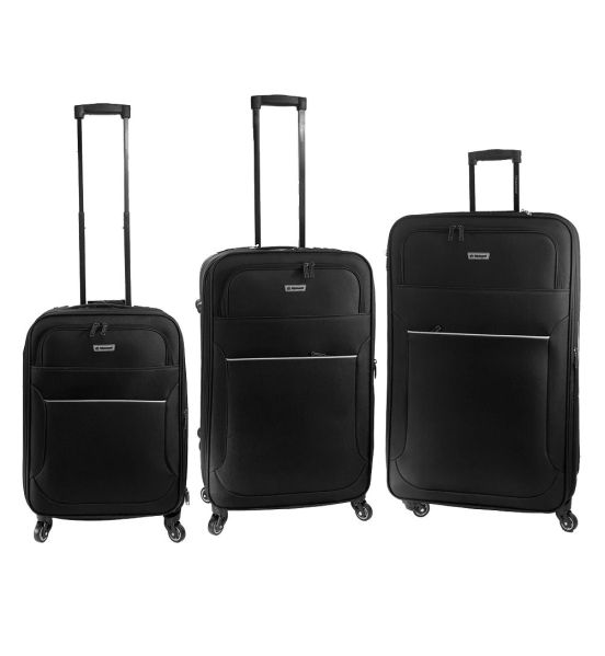 Σετ Βαλίτσες DIPLOMAT ZC3004 SET3 Μαύρο – Καμπίνας, Μεσαία & Μεγάλη με 4 Ρόδες, Πλήρες Travel Set για κάθε ταξίδι