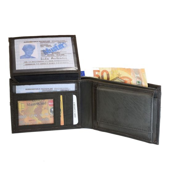 Ανδρικό Δερμάτινο Πορτοφόλι GINIS CG-1338 Καφέ – RFID Προστασία & Πολλές Θήκες – Πρακτικό & ανθεκτικό