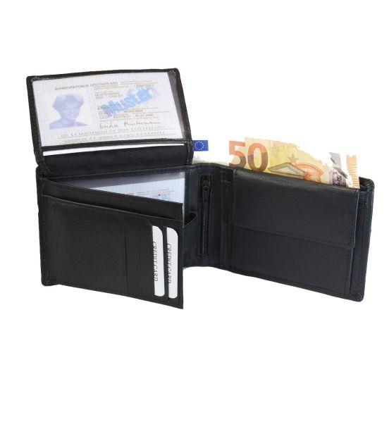 Ανδρικό Δερμάτινο Πορτοφόλι GINIS CG-83/2 Μαύρο – RFID Προστασία, Πολλές Θήκες & Πλούσιους Χώρους
