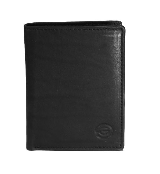 Δερμάτινη Καρτοθήκη GINIS CG-411 Μαύρο – RFID Προστασία & Θέση Χαρτονομισμάτων – Όρθιο Design