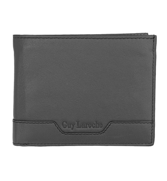 Δερμάτινο Ανδρικό Πορτοφόλι Guy Laroche 37802 Γκρι | RFID, Premium & Θέση Χαρτονομισμάτων με Φερμουάρ