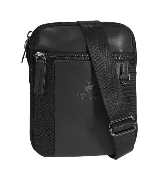 Τσαντάκι Ώμου POLO CLUB BH-8491 Μαύρο – PU & Αδιάβροχο Polyester με Θήκη Tablet 8"