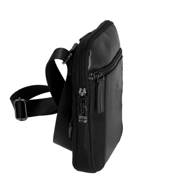 Τσαντάκι Ώμου POLO CLUB BH-8491 Μαύρο – PU & Αδιάβροχο Polyester με Θήκη Tablet 8"
