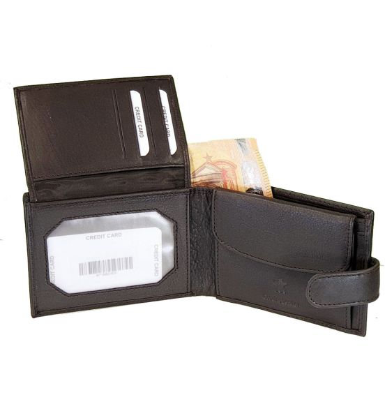 Ανδρικό Δερμάτινο Πορτοφόλι RCM 637 Καφέ με RFID Προστασία