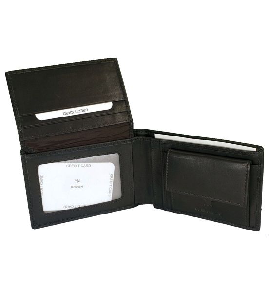 Ανδρικό Δερμάτινο Πορτοφόλι RCM Y34 Μαύρο – RFID Προστασία, Compact & 6 Θέσεις για Κάρτες