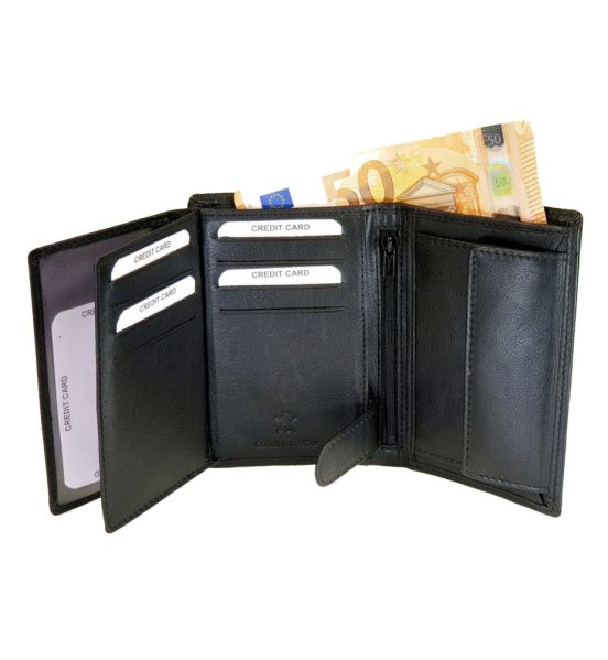 Δερμάτινο Ανδρικό Πορτοφόλι RCM Z32 Μαύρο με RFID Προστασία