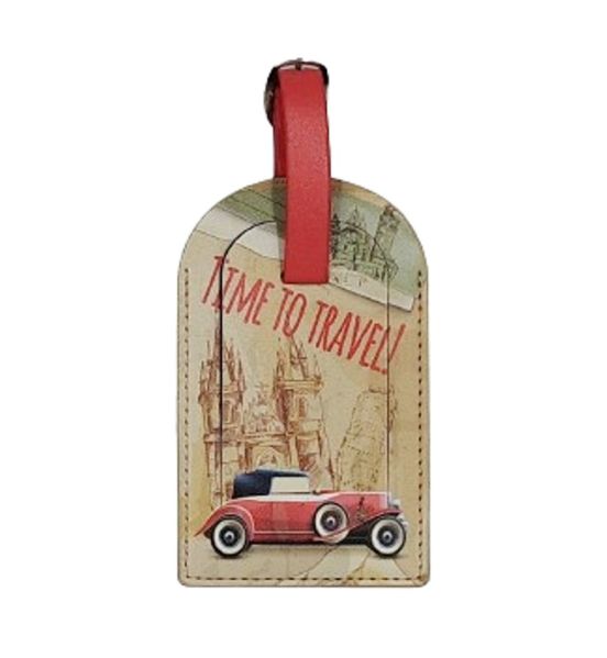 Ετικέτα Βαλίτσας Diplomat ACNT4 Vintage Μπεζ – Time to Travel Design | Ανθεκτικό Συνθετικό με Ζωνάκι