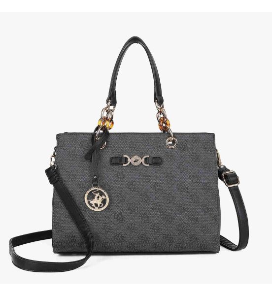 Κομψή Fashion Τσάντα Ώμου Beverly Hills Polo Club BH4661 με Εσωτερικό Χώρισμα (PU Leather) Mαύρο