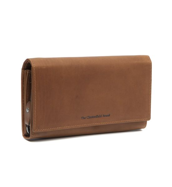 Δερμάτινο Γυναικείο Πορτοφόλι Μεγάλο Chesterfield Mirthe C08.017831 Κονιάκ με RFID Προστασία – Premium Wax Pullup Δέρμα