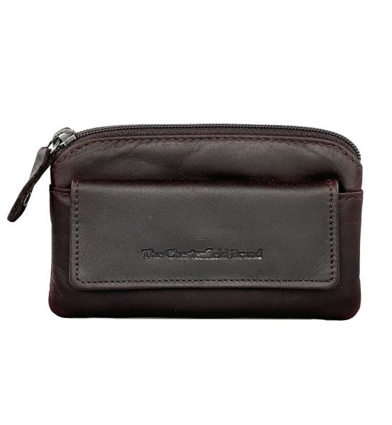 Δερμάτινη Κλειδοθήκη Chesterfield C08.018601 Καφέ με Διπλό Κρίκο & Εξωτερική Θήκη – Key Holder