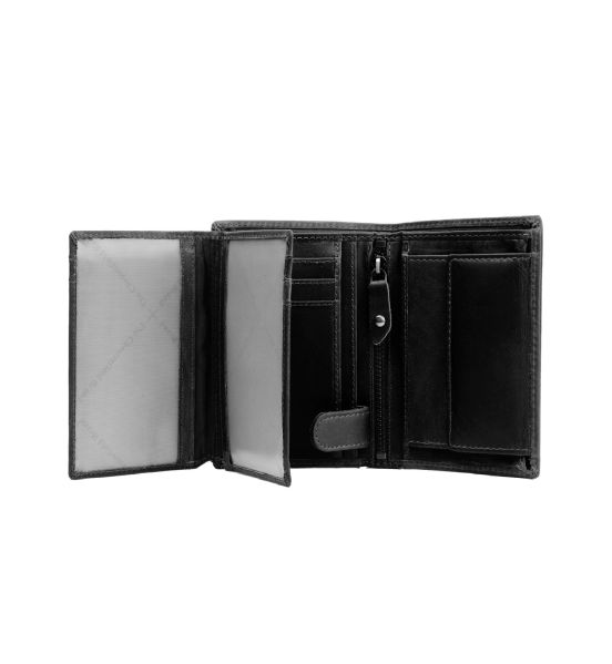 Δερμάτινο Ανδρικό Πορτοφόλι Όρθιο Chesterfield C08.0203A00 Μαύρο με RFID Προστασία – Premium Wax Pull Up Δέρμα