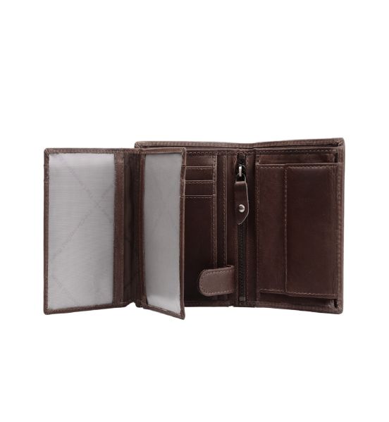 Δερμάτινο Ανδρικό Πορτοφόλι Όρθιο Chesterfield C08.0203A01 Καφέ με RFID Προστασία – Premium Wax Pull Up Δέρμα