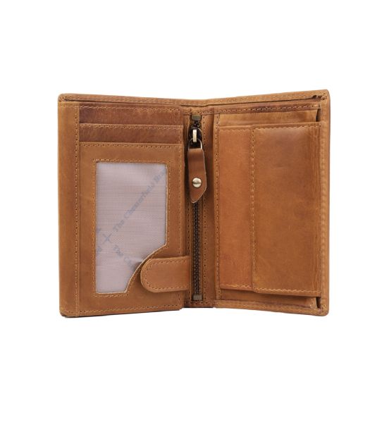 Δερμάτινο Ανδρικό Πορτοφόλι Όρθιο Chesterfield C08.0203A31 Κονιάκ με RFID Προστασία – Premium Wax Pull Up Δέρμα