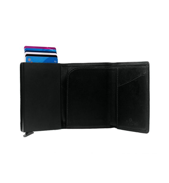 Δερμάτινη Μεταλλική Καρτοθήκη Chesterfield C08.038000 Μαύρο με RFID Προστασία & Έξτρα Θήκες