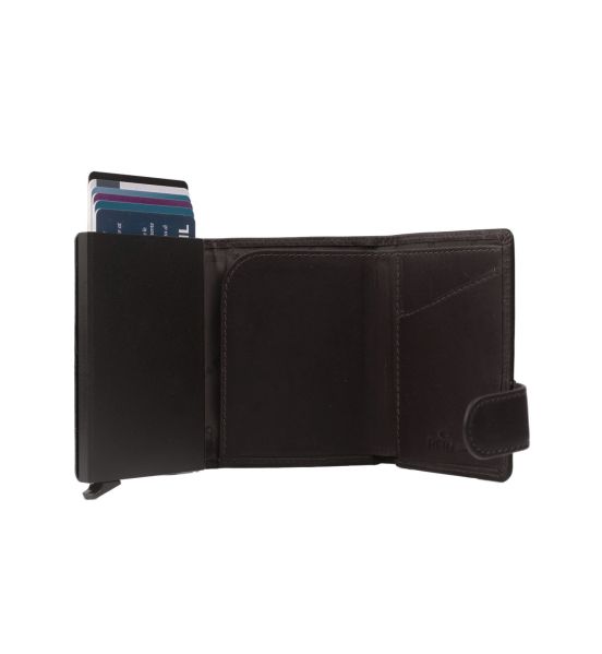 Δερμάτινη Μεταλλική Καρτοθήκη Chesterfield C08.038201 Καφέ με RFID Προστασία & Θέση για Χαρτονομίσματα – Premium