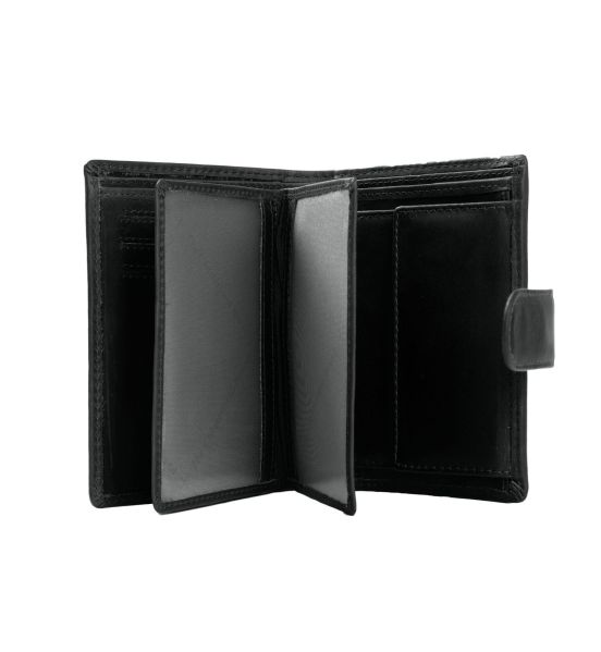 Δερμάτινο Ανδρικό Πορτοφόλι Όρθιο Chesterfield C08.040500 Μαύρο με RFID Προστασία & Κούμπωμα – Premium