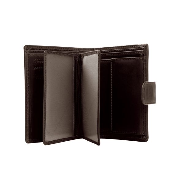 Δερμάτινο Ανδρικό Πορτοφόλι Όρθιο Chesterfield C08.040501 Καφέ με RFID Προστασία & Κούμπωμα – Premium