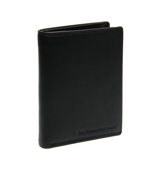 Δερμάτινο Ανδρικό Πορτοφόλι Όρθιο Chesterfield Hanson C08.052800 Μαύρο με RFID Προστασία – Premium Soft Nappa Δέρμα