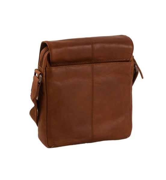 Ανδρικό Δερμάτινο Τσαντάκι Ώμου Chesterfield Remy C48.055031 Κονιάκ – Premium, Κομψό με Καπάκι & Φερμουάρ