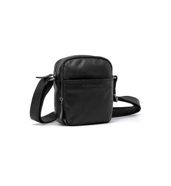 Ανδρικό Δερμάτινο Τσαντάκι Ώμου Μικρό Chesterfield C48.182700 Μαύρο | Wax Pull Up με 2 Κεντρικές Θήκες