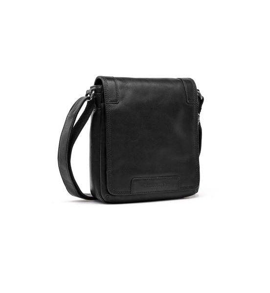 Ανδρικό Δερμάτινο Τσαντάκι Ώμου Chesterfield C48.182800 Μαύρο | Wax Pull Up, Compact & 2 Κεντρικές Θέσεις