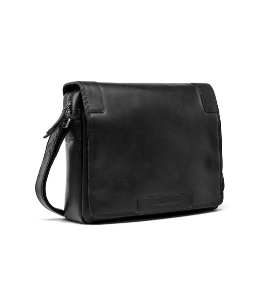 Μικρή Ανδρική Δερμάτινη Τσάντα Chesterfield C48.183000 Μαύρο | Wax Pull Up Δέρμα, Compact με Καπάκι & Μαγνήτη