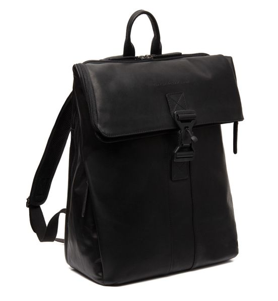 Δερμάτινο Επαγγελματικό Σακίδιο Πλάτης Chesterfield Savona C58.032200 Μαύρο | Roll Top, Θήκη Laptop 15" | Απόλυτη Οργάνωση & Κύρος
