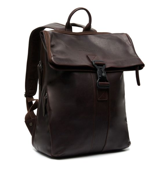 Δερμάτινο Επαγγελματικό Σακίδιο Πλάτης Chesterfield Savona C58.032201 Καφέ | Roll Top, Θήκη Laptop 15" | Απόλυτη Οργάνωση & Κύρος