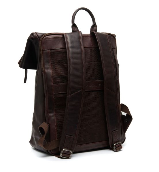 Δερμάτινο Επαγγελματικό Σακίδιο Πλάτης Chesterfield Savona C58.032201 Καφέ | Roll Top, Θήκη Laptop 15" | Απόλυτη Οργάνωση & Κύρος
