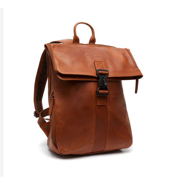 Δερμάτινο Επαγγελματικό Σακίδιο Πλάτης Chesterfield Savona C58.032231 Κονιάκ | Roll Top, Θήκη Laptop 15" | Απόλυτη Οργάνωση & Κύρος