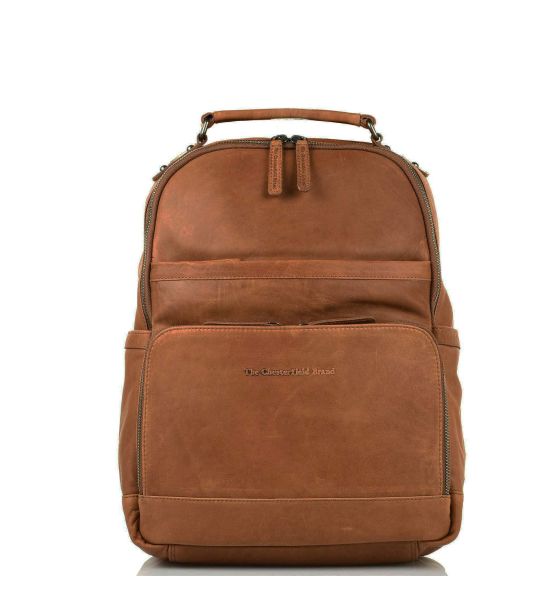 Δερμάτινο Σακίδιο Πλάτης Chesterfield Austin C58.018431 Κονιάκ – Θήκη Laptop 14" – Premium Δερμάτινο Backpack Εργασίας