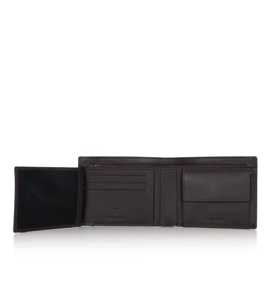 Δερμάτινο Ανδρικό Πορτοφόλι Guy Laroche 38107 Dark Brown | RFID Προστασία, Κρυφό Φερμουάρ & 3 Θέσεις Μετρητών