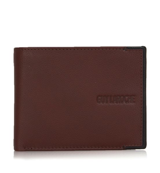 Δερμάτινο Ανδρικό Πορτοφόλι Guy Laroche 38107 Καφέ | RFID Προστασία, Κρυφό Φερμουάρ & 3 Θέσεις Μετρητών