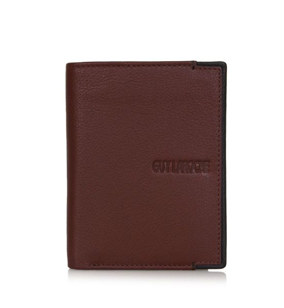 Δερμάτινο Ανδρικό Πορτοφόλι Όρθιο Guy Laroche 38108 Light Brown | RFID Προστασία, 6 Κάρτες & 4 Θέσεις Εγγράφων