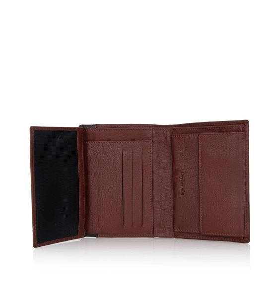 Δερμάτινο Ανδρικό Πορτοφόλι Όρθιο Guy Laroche 38108 Light Brown | RFID Προστασία, 6 Κάρτες & 4 Θέσεις Εγγράφων