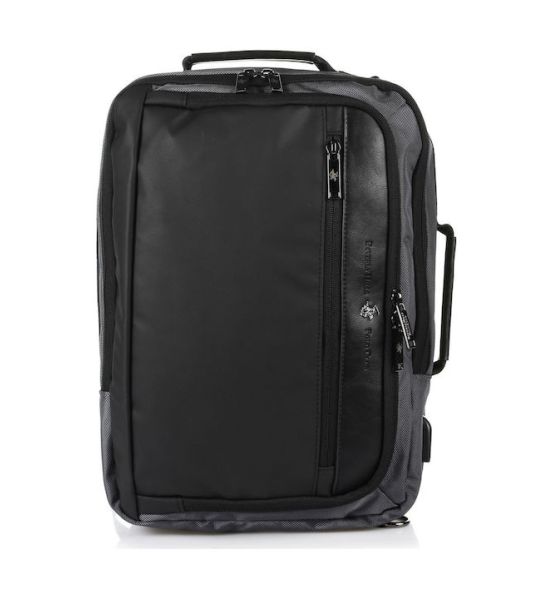 Σακίδιο Πλάτης & Ώμου 2-σε-1 Polo Club BH-1373 Γκρι | Business για Laptop 15" & Θύρα USB | Δωρεάν Χειραποσκευή