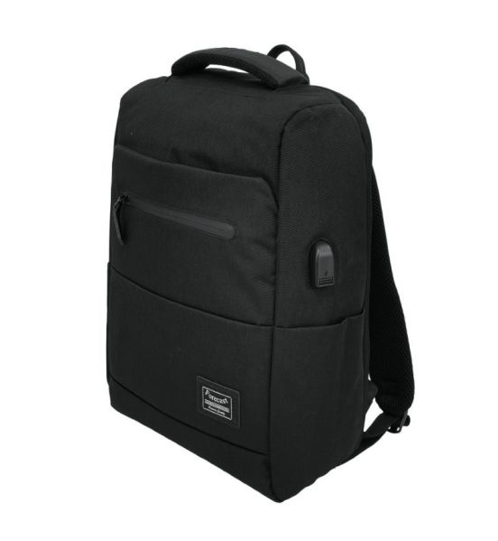 Σακίδιο Πλάτης Forecast A16006 Μαύρο | Smart Backpack με Θύρα USB & 600D | Ελαφριά με Ανατομική Πλάτη