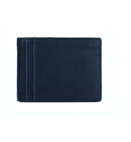 Δερμάτινο Ανδρικό Πορτοφόλι Guy Laroche 37307 Μπλε | RFID Προστασία , Θέση Ταυτότητας & Εσωτερικό Φερμουάρ